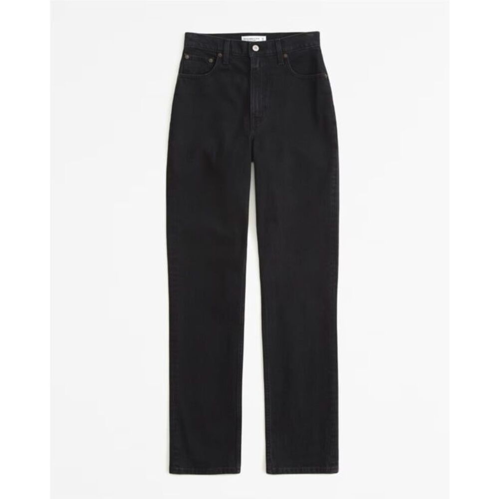 Abercrombie & Fitch 90’s straight Black ultra high rise Straight Leg Jeans NWT